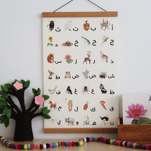Arabic alphabet cards flashcards nature print poster