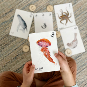 Arabic alphabet cards flashcards nature